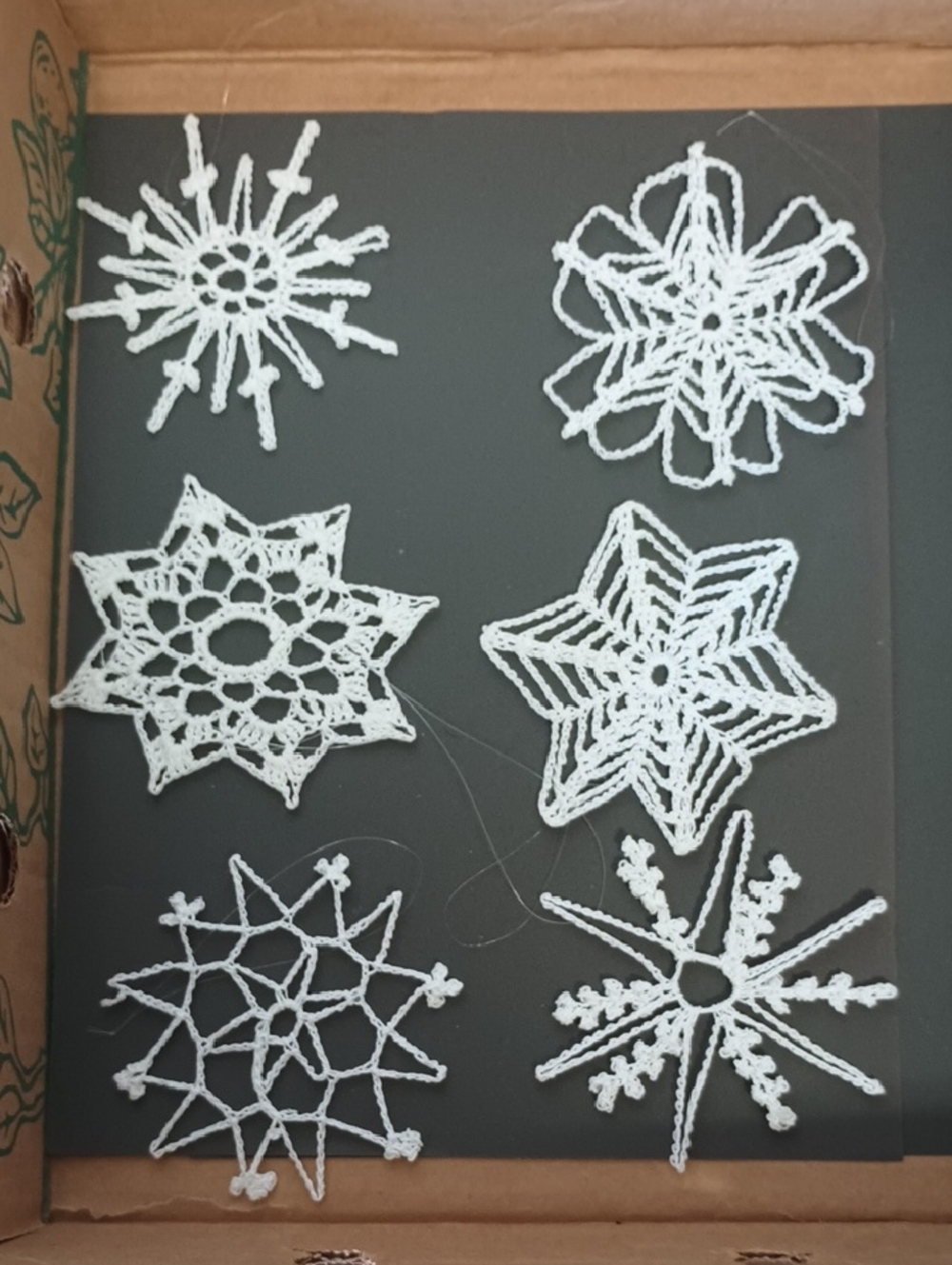 White Hand  Crochet Snowflake Christmas Tree Ornaments